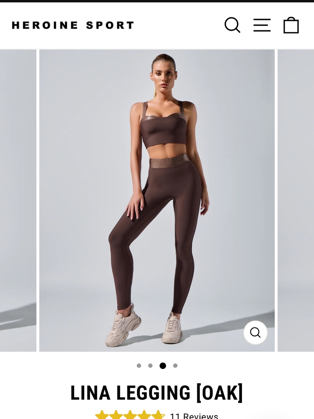 Heroine Sport X Mona Kattan Lina High-Rise Legging in Oak with Metallic Waist XL